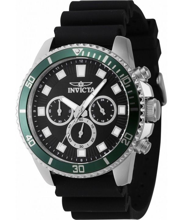 Reloj para hombre Invicta Pro Diver cronógrafo con correa de silicona y esfera negra de cuarzo 46086