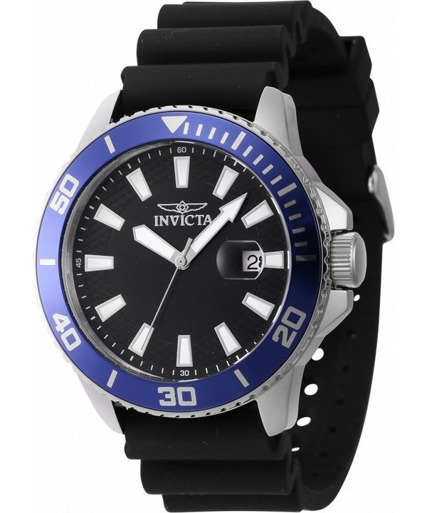 Reloj Invicta Pro Diver con correa de silicona y esfera negra de cuarzo 46089 para hombre