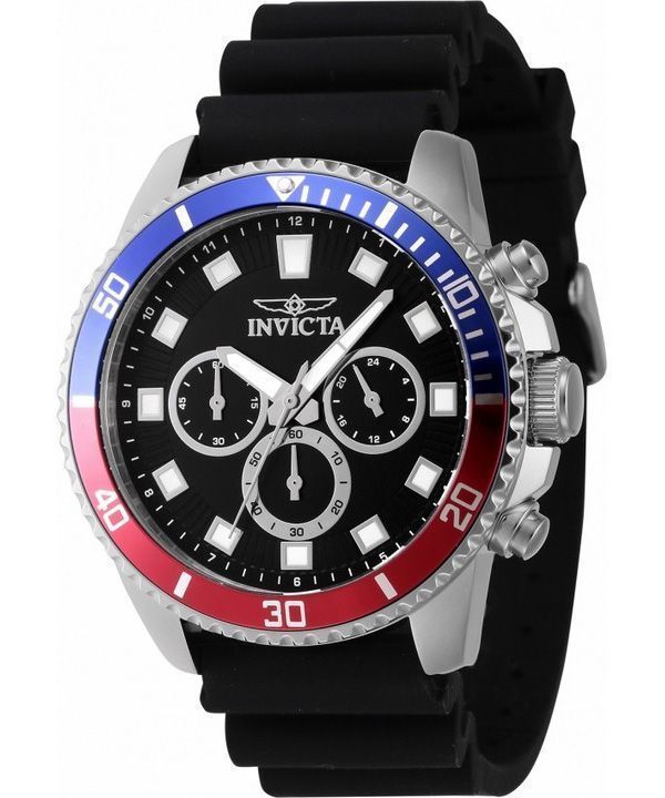 Reloj para hombre Invicta Pro Diver cronógrafo con correa de silicona y esfera negra de cuarzo 46119