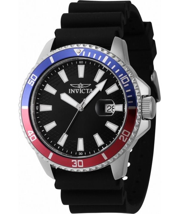 Reloj Invicta Pro Diver con correa de silicona y esfera negra de cuarzo 46131 para hombre