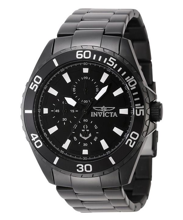 Reloj para hombre Invicta Ocean Voyage cronógrafo de acero inoxidable con esfera negra y cuarzo 46284