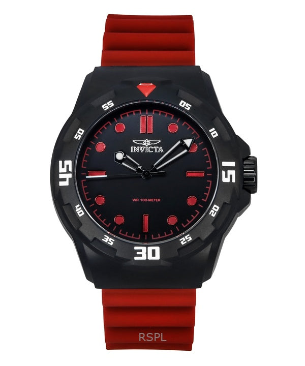 Reloj de cuarzo Invicta Coalition Forces con correa de silicona y esfera negra 46393 100M para hombre