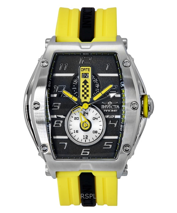 Reloj Invicta Racing de cuarzo con correa de silicona y esfera negra 47383 100M para hombre