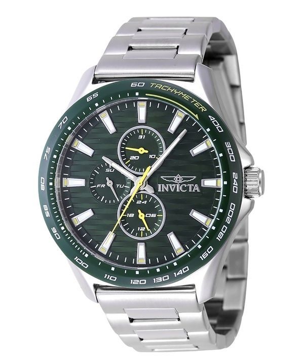 Reloj Invicta Racing de acero inoxidable con esfera verde y cuarzo 47549 para hombre