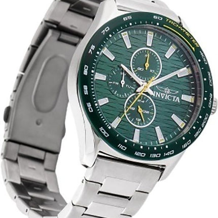 Reloj Invicta Racing de acero inoxidable con esfera verde y cuarzo 47549 para hombre