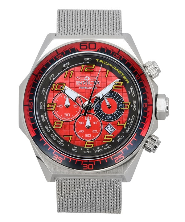 Reloj Invicta Racing Cronógrafo de acero inoxidable con esfera roja de cuarzo 47900 para hombre