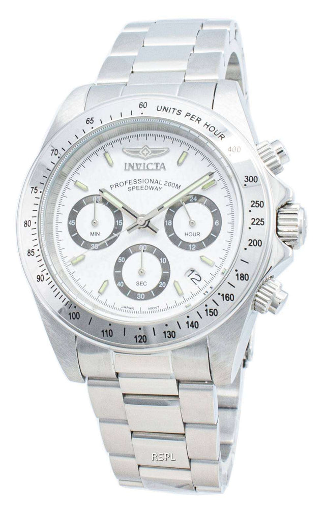 Cronógrafo Invicta Speedway 200M con esfera blanca y reloj para hombre 9211