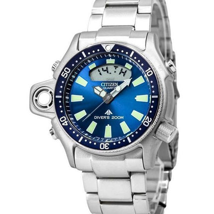 Reloj para hombre Citizen Promaster Aqualand de acero inoxidable con esfera azul y cuarzo Diver&#39,s JP2000-67L 200M