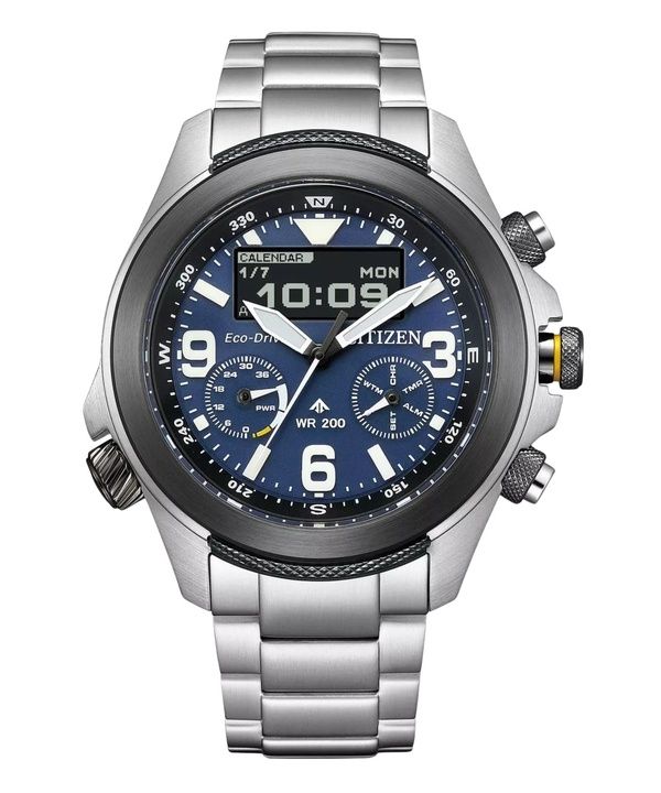 Reloj Citizen Promaster Land 35th Anniversary Cronógrafo con esfera azul Eco-Drive JV1006-51L 200M para hombre