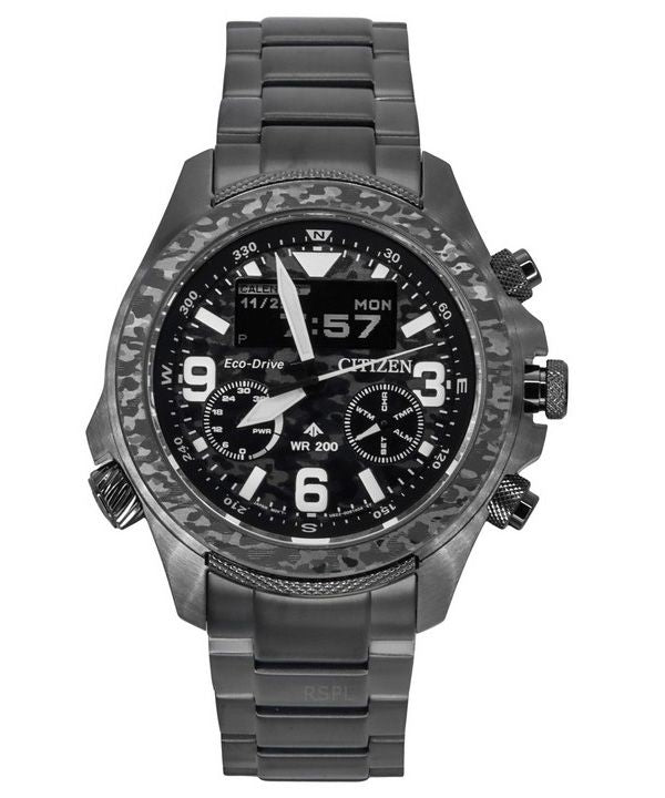 Reloj Citizen Promaster Land 35th Anniversary Cronógrafo con esfera negra y gris Eco-Drive JV1008-63E 200M para hombre