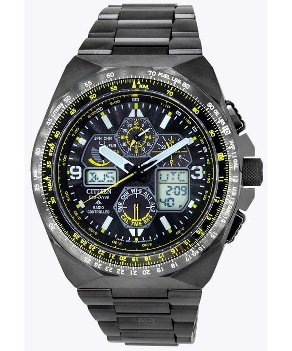 Reloj Citizen Promaster Skyhawk AT con cronógrafo y esfera negra Eco-Drive JY8127-59E 200M para hombre