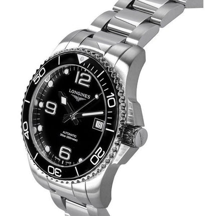 Reloj para hombre Longines HydroConquest de acero inoxidable con esfera negra y automático L3.741.4.56.6 300M