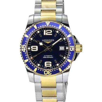 Reloj para hombre Longines HydroConquest de acero inoxidable en dos tonos con esfera azul y automático L3.742.3.96.7 300M