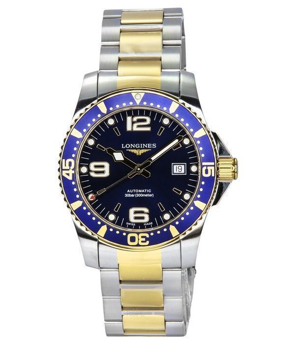 Reloj para hombre Longines HydroConquest de acero inoxidable en dos tonos con esfera azul y automático L3.742.3.96.7 300M