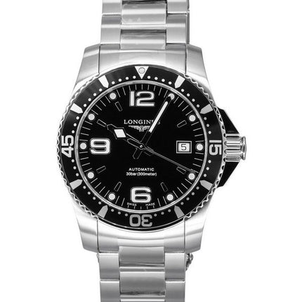 Reloj para hombre Longines HydroConquest de acero inoxidable con esfera negra y automático L3.742.4.56.6 300M