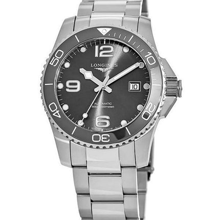 Reloj para hombre Longines HydroConquest de acero inoxidable con esfera gris y automático L3.781.4.76.6 300M