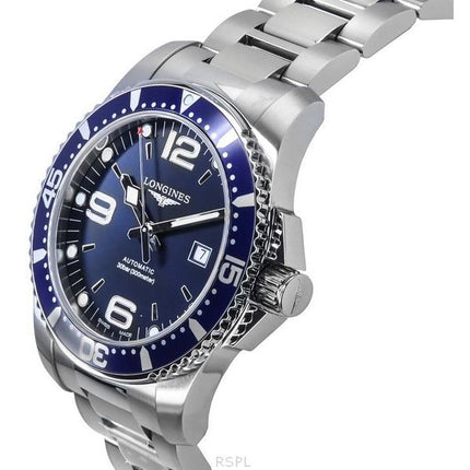 Reloj automático para hombre Longines Hydroconquest de acero inoxidable con esfera azul y efecto rayos de sol L3.781.4.96.6 300M