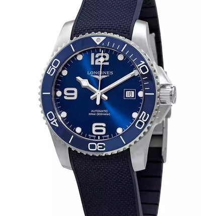 Reloj automático para hombre Longines Hydroconquest con correa de caucho y esfera azul Sunray L3.781.4.96.9 300M