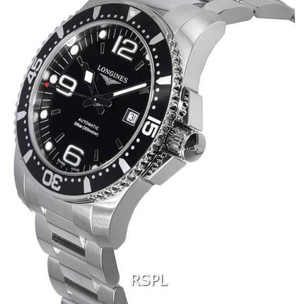 Longines HydroConquest Sunray Black With Super-LumiNova Dial Automatic Diver's L3.841.4.56.6 300M Men's Watch