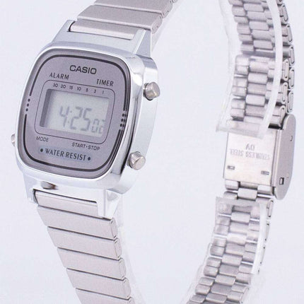 Reloj Casio Digital acero inoxidable alarma temporizador LA670WA-7DF LA670WA-7 mujeres