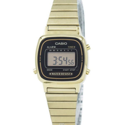 Casio digital acero inoxidable alarma temporizador LA670WGA-1DF LA670WGA-1 reloj de la mujer