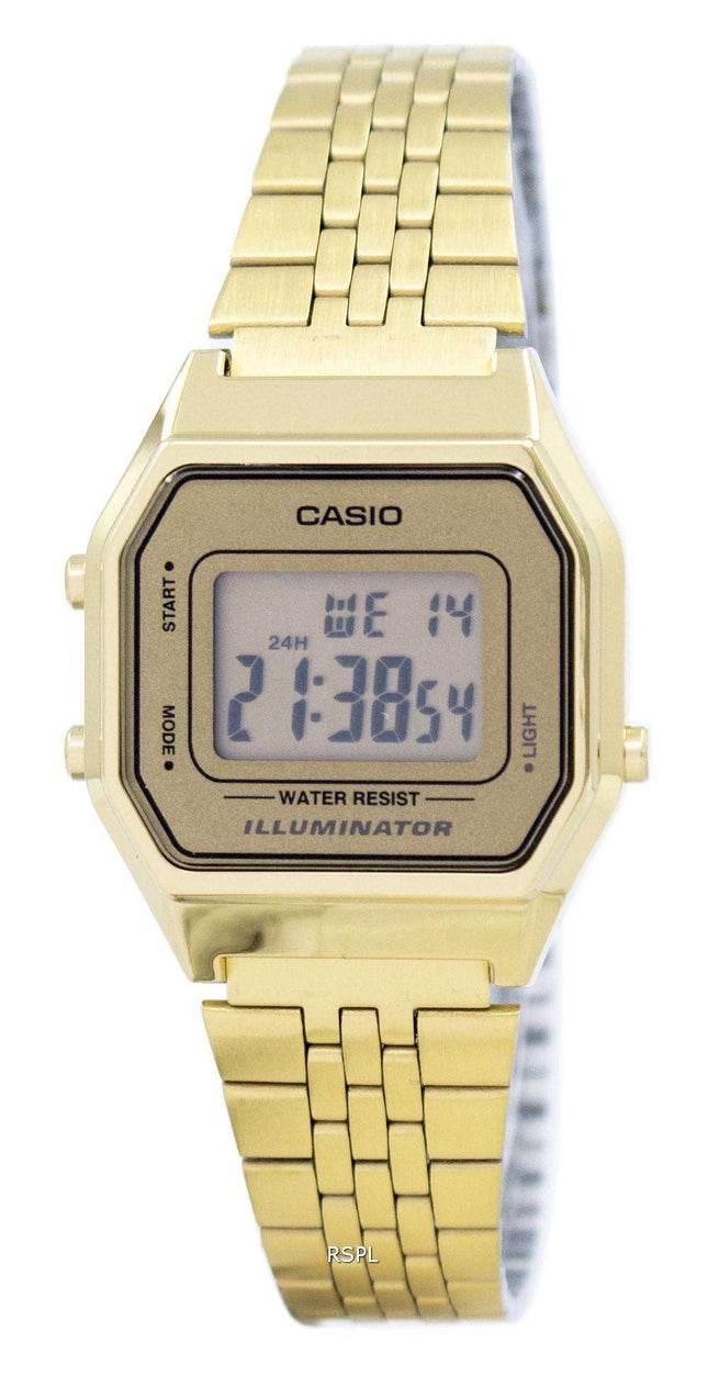 Reloj Casio Digital cuarzo acero inoxidable iluminador LA680WGA-9DF 9 LA680WGA de las mujeres