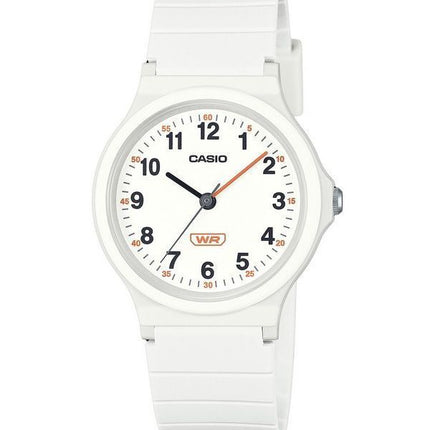 Reloj Casio Pop analógico de cuarzo con esfera blanca y correa de resina biológica para mujer LQ-24B-7B