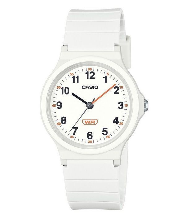 Reloj Casio Pop analógico de cuarzo con esfera blanca y correa de resina biológica para mujer LQ-24B-7B