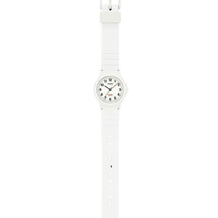 Reloj Casio Pop analógico de cuarzo con esfera blanca y correa de resina biológica para mujer LQ-24B-7B