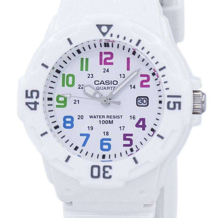 Casio Enticer analógico Dial blanco LRW-200H-7BVDF LRW-200H-7BV reloj de mujeres