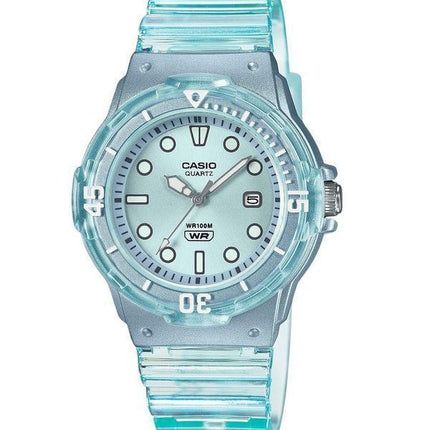 Reloj para mujer Casio POP analógico con correa de resina y esfera azul de cuarzo translúcido LRW-200HS-2EV 100M