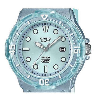 Reloj para mujer Casio POP analógico con correa de resina y esfera azul de cuarzo translúcido LRW-200HS-2EV 100M