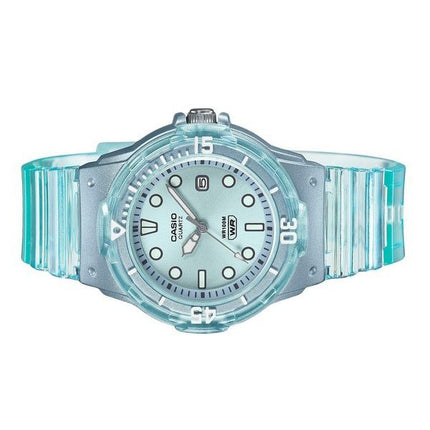 Reloj para mujer Casio POP analógico con correa de resina y esfera azul de cuarzo translúcido LRW-200HS-2EV 100M