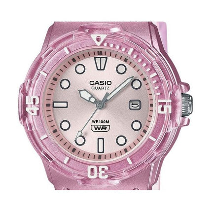 Reloj para mujer Casio POP analógico con correa de resina y esfera plateada de cuarzo translúcido LRW-200HS-4EV 100M