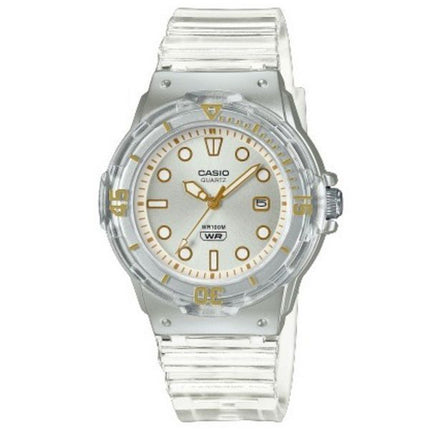 Reloj para mujer Casio POP analógico con correa de resina y esfera plateada de cuarzo translúcido LRW-200HS-7EV 100M