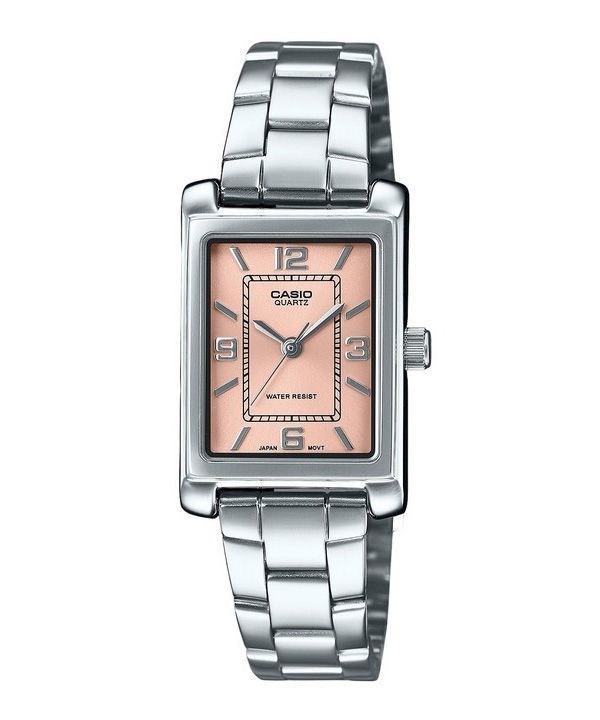 Reloj Casio Standard analógico de acero inoxidable con esfera rosa y cuarzo LTP-1234DD-4A para mujer