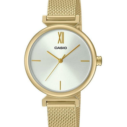 Reloj analÃ³gico para mujer Casio LTP-2024VMG-7C de cuarzo con esfera blanca y acero inoxidable en tono dorado y brazalete