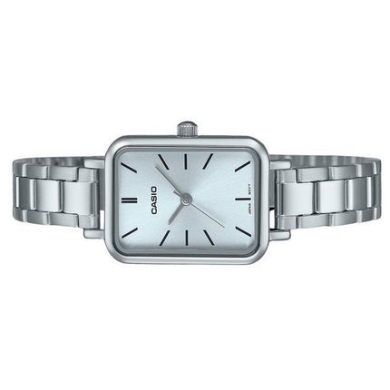 Reloj Casio estándar analógico de acero inoxidable con esfera azul claro y cuarzo LTP-V009D-2E para mujer