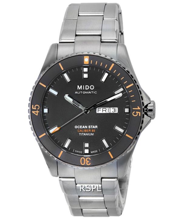 Mido Ocean Star 200 Esfera antracita Automático Diver&#39,s M026.430.44.061.00 M0264304406100 200M Reloj para hombre