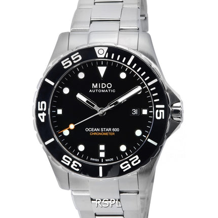 Mido Ocean Star 600 Cronómetro Esfera negra Automático Diver&#39,s M026.608.11.051.00 M0266081105100 600M Reloj para hombre