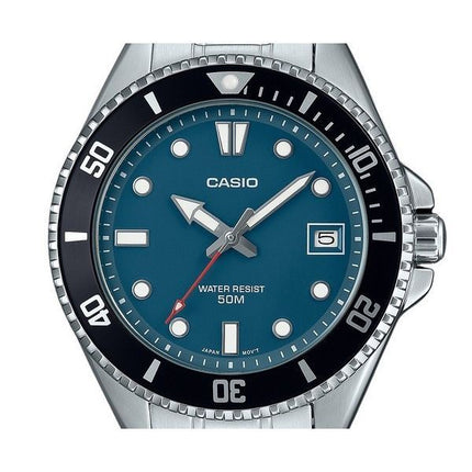 Reloj Casio Standard analógico de acero inoxidable con esfera azul y cuarzo MDV-10D-2A1V para hombre