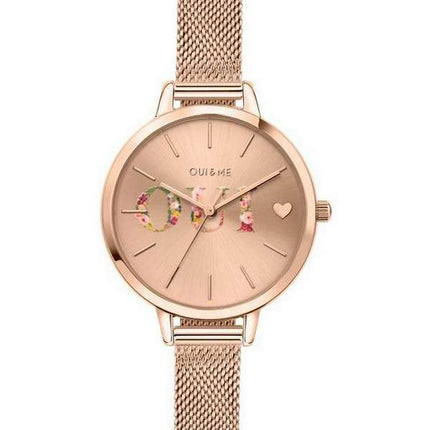 Oui &amp, Me Petite Fleurette Reloj de cuarzo de acero inoxidable en tono dorado rosa ME010044 para mujer