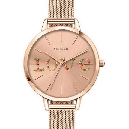 Oui &amp, Me Grande Fleurette Reloj de cuarzo de acero inoxidable en tono dorado rosa ME010112 para mujer