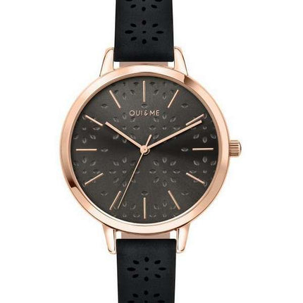 Oui &amp, Me Amourette Reloj de cuarzo con esfera gris oscuro y correa de cuero ME010146 para mujer