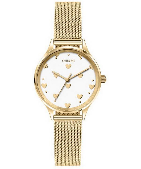 Oui &  Me Minette Reloj para mujer con esfera de oro amarillo, tono dorado, acero inoxidable, cuarzo ME010171