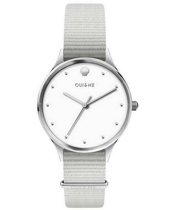 Oui &  Me Petite Bichette esfera blanca correa de nailon cuarzo ME010200 reloj para mujer