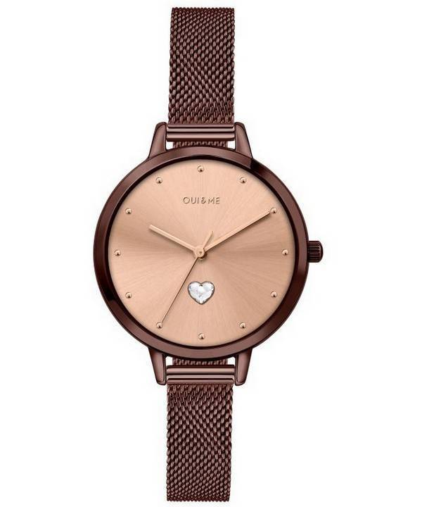 Oui &  Me Petite Amourette Rose Gold Sunray Dial Acero inoxidable Cuarzo ME010221 Reloj para mujer