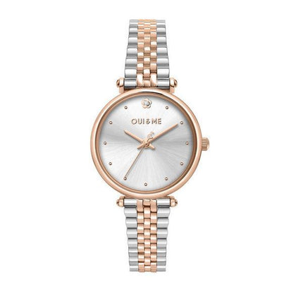 Reloj para mujer Oui &amp, Me Etoile de acero inoxidable en dos tonos con esfera plateada y cuarzo ME010294