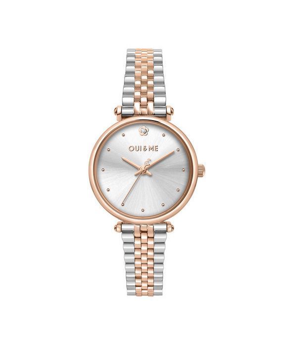 Reloj para mujer Oui &amp, Me Etoile de acero inoxidable en dos tonos con esfera plateada y cuarzo ME010294