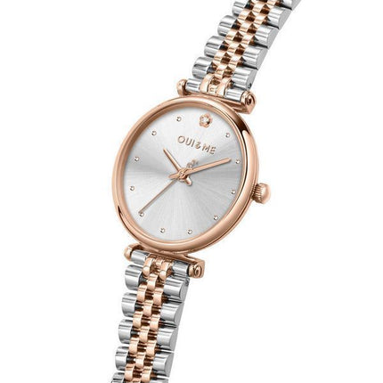 Reloj para mujer Oui &amp, Me Etoile de acero inoxidable en dos tonos con esfera plateada y cuarzo ME010294